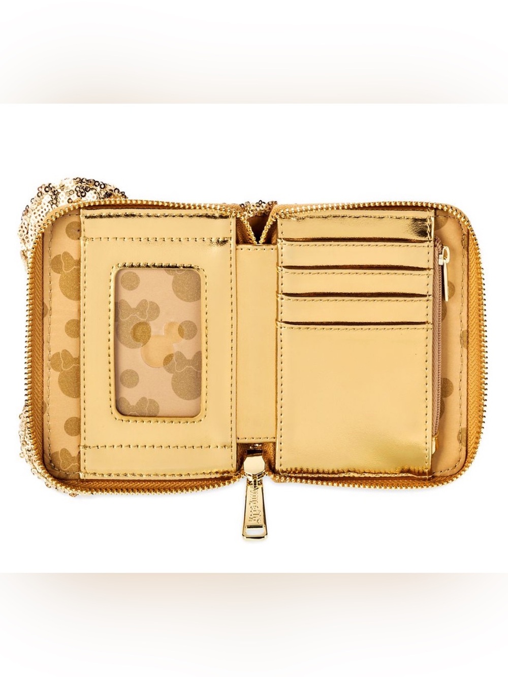Disney Parks x Loungefly Minnie Mouse Gold Sequin Wallet NWOT - Picture 3 of 7